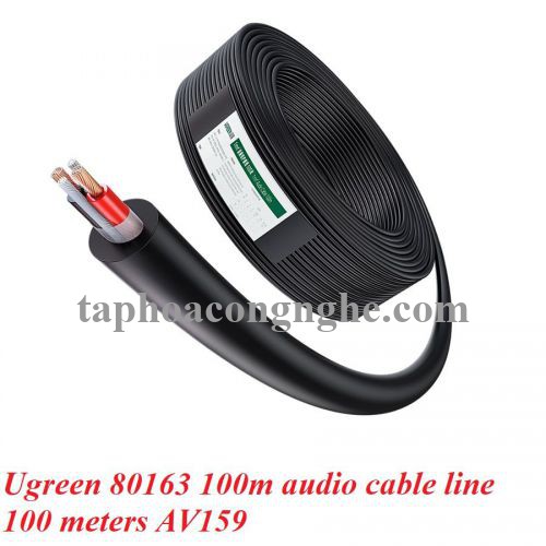 Ugreen 80163 100m 2C x 1.0mm² Cuộn cáp âm thanh sân khấu ngoài trời Hi Fi màu đen AV159 30080163